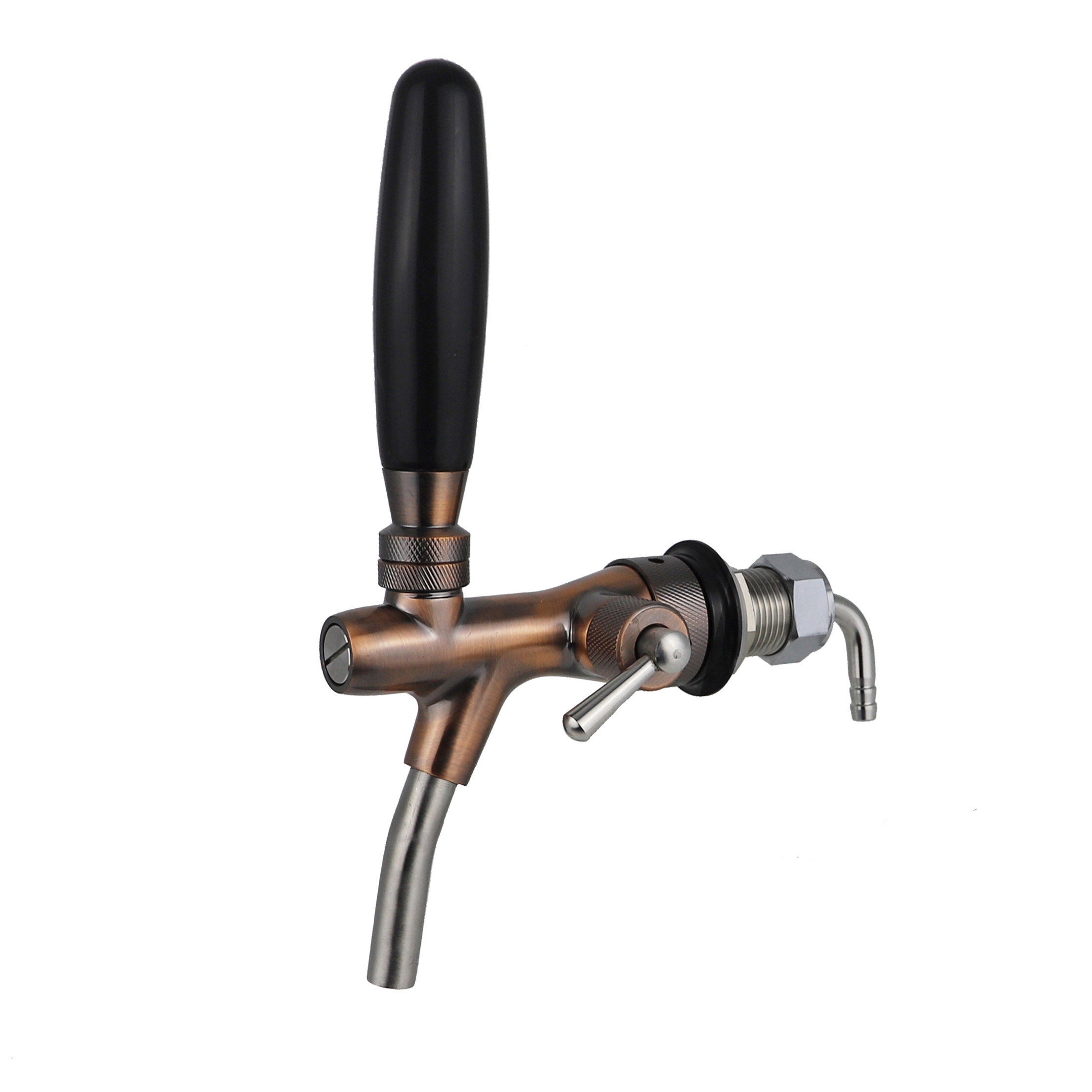 Hot sale Plating bronze Brass body with SS core adjustable beer faucet dispenser tap for homebrewing