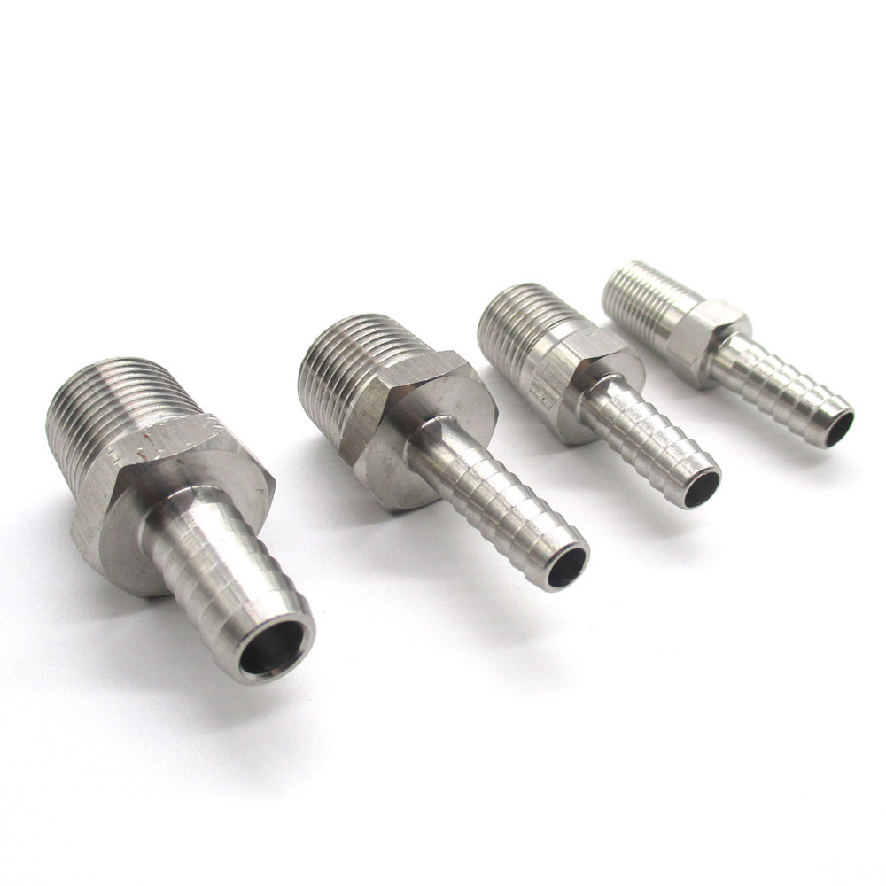 Wholesale High Quality Stainless Steel NPT Tube Union Thread Adapters 1/2 Barb to 1/2 NPT Connector Fitting