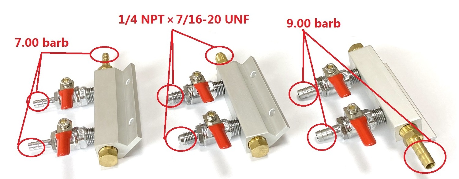 6 Way Manifold with mini gas valve Beer Gas Distributor, Air Distributor CO2 Manifold