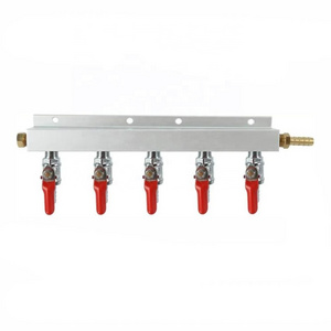 Homebrew Multi Keg Set Up 5 Way Compressed Distributor Aluminum CO2 Gas Manifold Gas Line Splitter