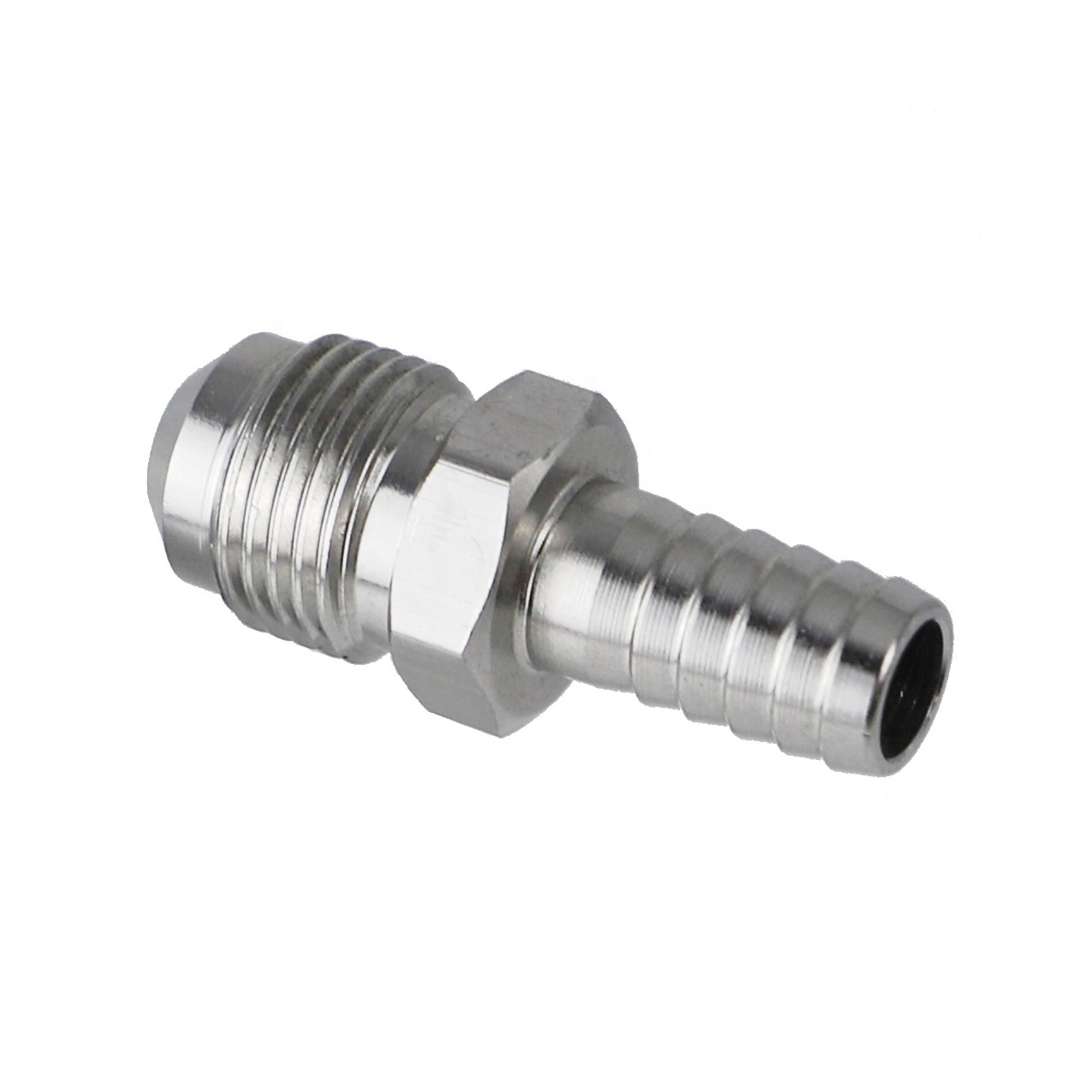 Stainless Steel Beverage Parts Straight Union 10mm OD Hose Harb To Male Flare Adapter Brass  Plumbing Fitting