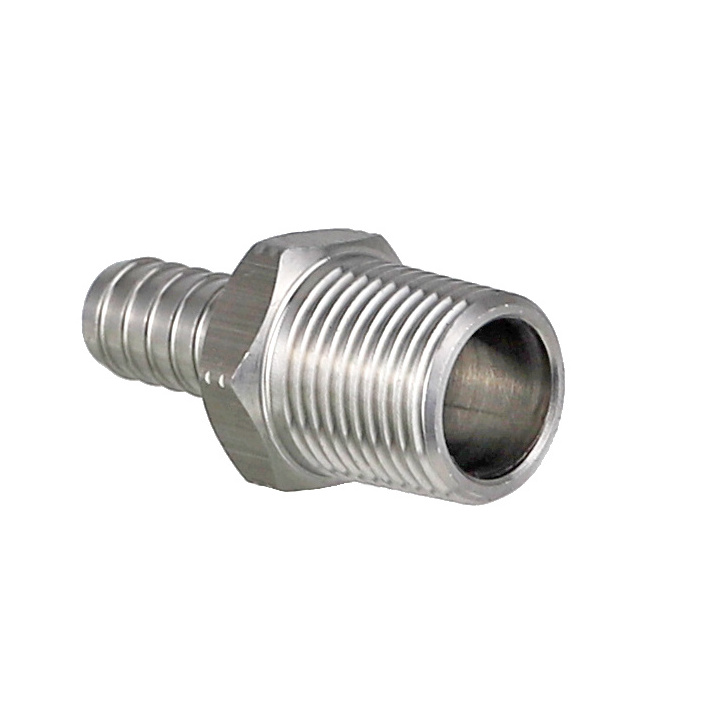 Wholesale High Quality Stainless Steel NPT Tube Union Thread Adapters 1/2 Barb to 1/2 NPT Connector Fitting