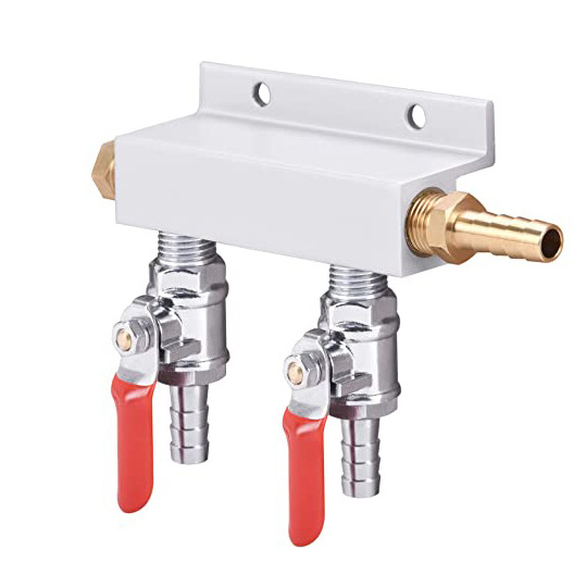 Beer Dispenser Co2 Splitter Distributor Aluminum Check Kitchen Gas Shut-off Valves Faucet Valve Air Valves & Vents HYDRAULIC