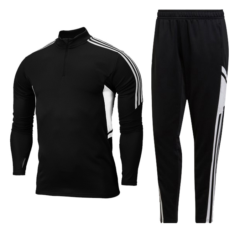 2023 Custom Man Soccer Tracksuit Top Thai Quality Black Football Wear Training Suit