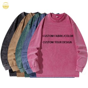 Custom Blank Plain 260Gsm Long Sleeve Oversized Corded Crew Neck Sweatshirt