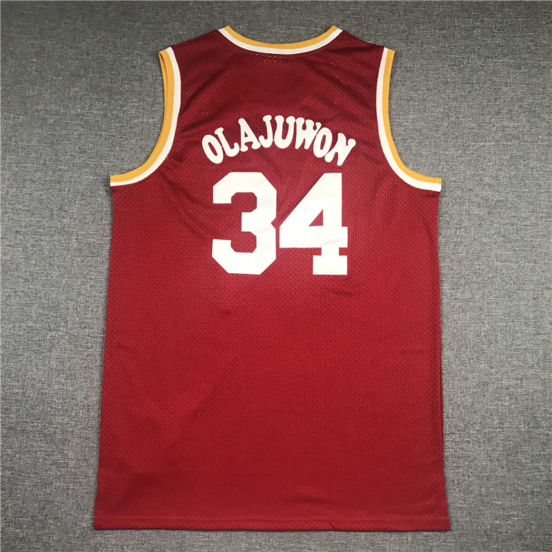 Hakeem Olajuwon Houston Throwback Jerseys #34 Classics Retro Stitched Usa Basketball Jersey red