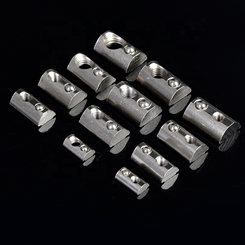 European Standard M8 Ball Elastic Hot Dip Galvanized Rim Slotted Connector Nut 45 -M8 Locking Lug Sliding Screw Fastener Nut