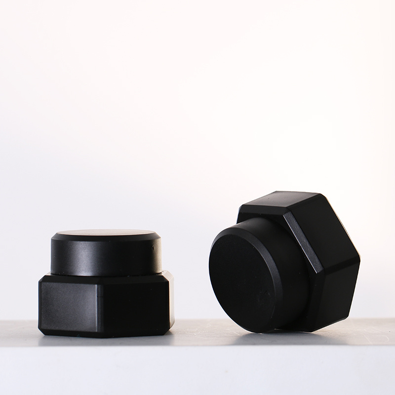 5g small cosmetic eyeliner container matte black hexagonal plastic build gel empty jars round lid