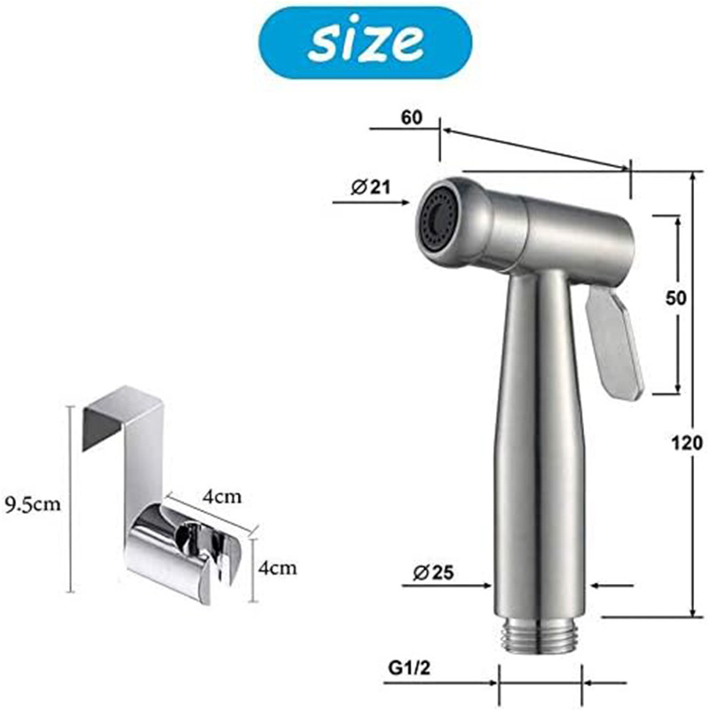 IFAN Chrome-Plated Brass Bidet Sprayer Toilet Bidet Sprayer Shattaf Toilet Bidet