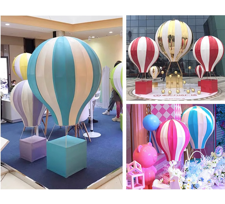 Wholesale Fashion Commercial Wedding Party Decoration Fiber Glass Hot Air Balloon Model Prop For Outdoor Decoration