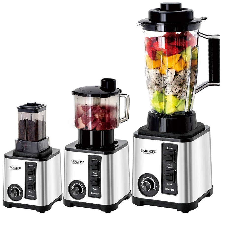 BARDEFU New Style Multifunctional Smoothies Shakes Grinder Blender Food Processor Combo 3 in 1 Electric Silver Crest Blender