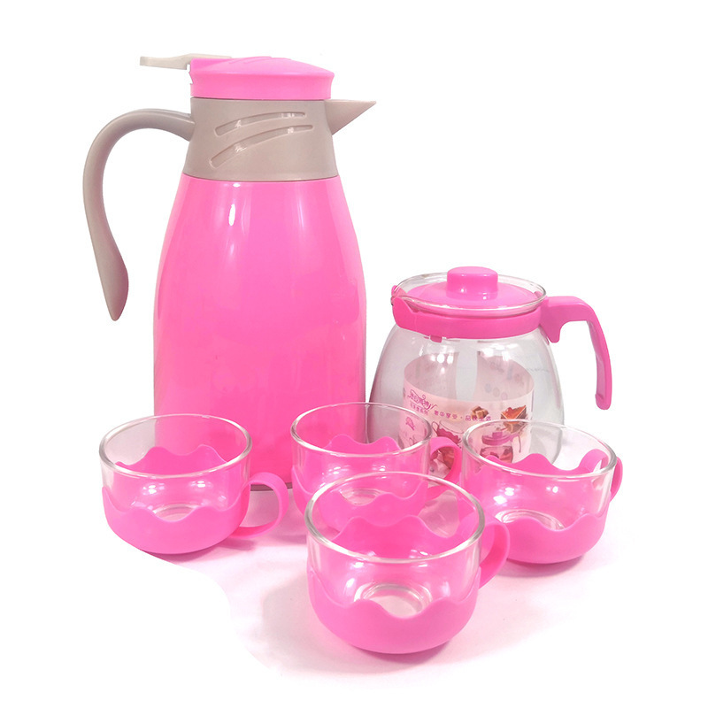 1000ML New product factory direct sales Glass bubble teapot set 6 sets of insulated teapot Take the teapot