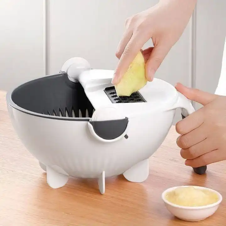 2023 Popular Kitchen Multi Functional Shredder Wet Fruits Drain Basket Blade Cutter Manual 9 in 1 Slicer Vegetable Grater