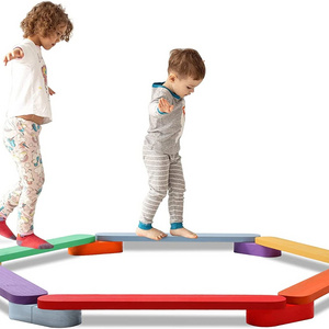 Kids Balance Beam Wooden, Stepping Stones, Montessori Toys for 3+ Year Old