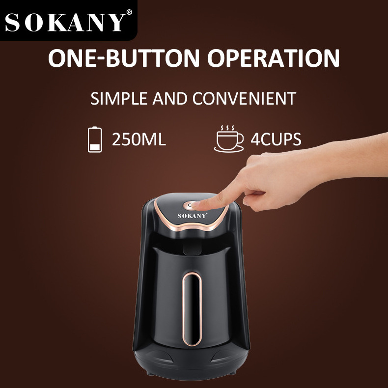 Hot Selling New Design Plastic body electric 250ML Mini Turkish coffee maker for Home