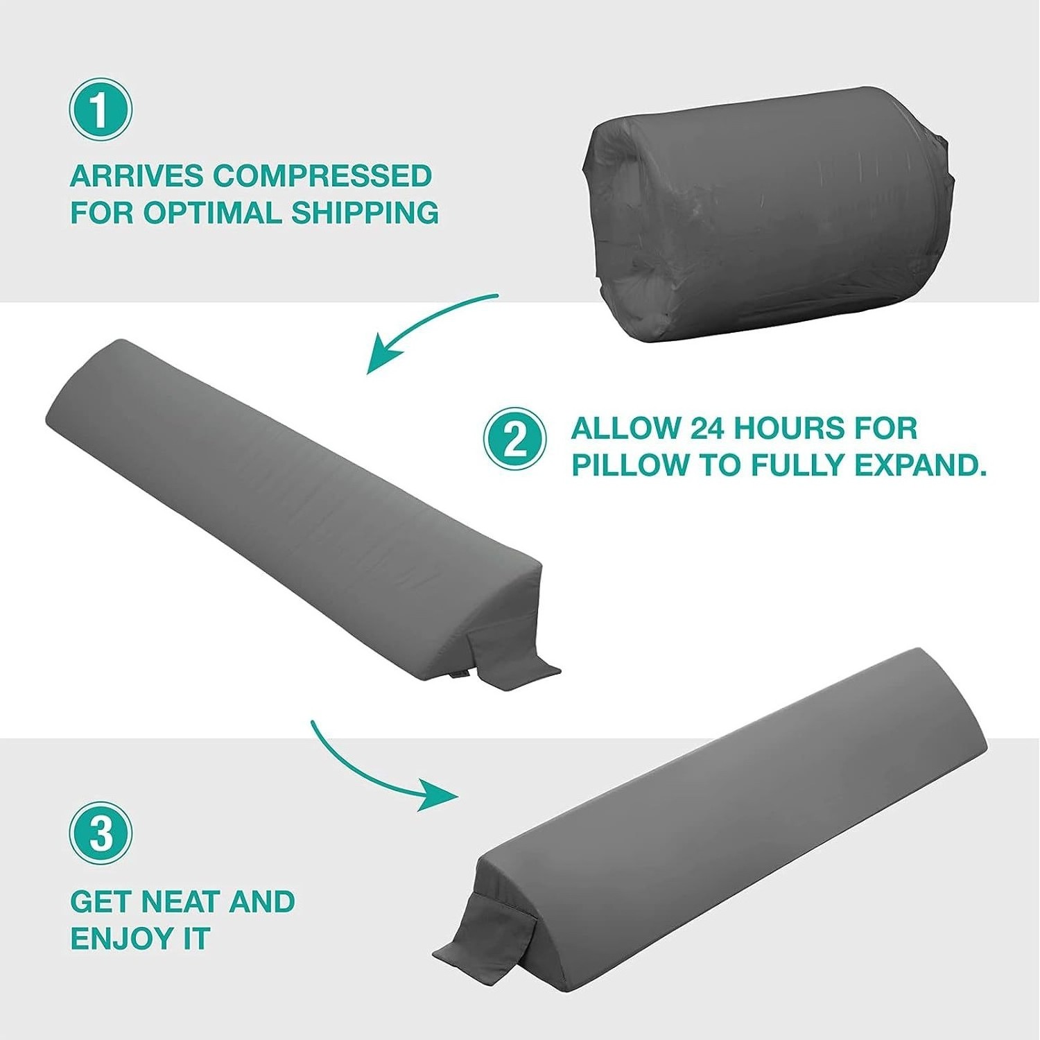 Factory Supply Bed Wedge Headboard Pillow Gap Filler Foam Wedge Multi-Use Triangular Foam Pillow Gap Filler