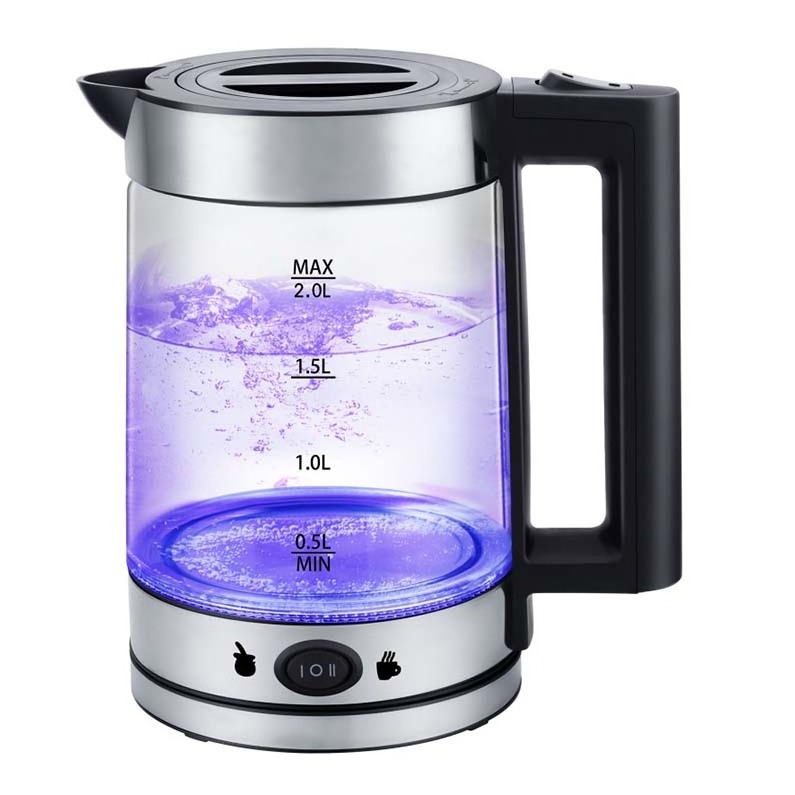 Wholesale 1.8L Color changing Electric Kettle Tray Set Glass Electric Kettle Tea Maker With Glass Teapot