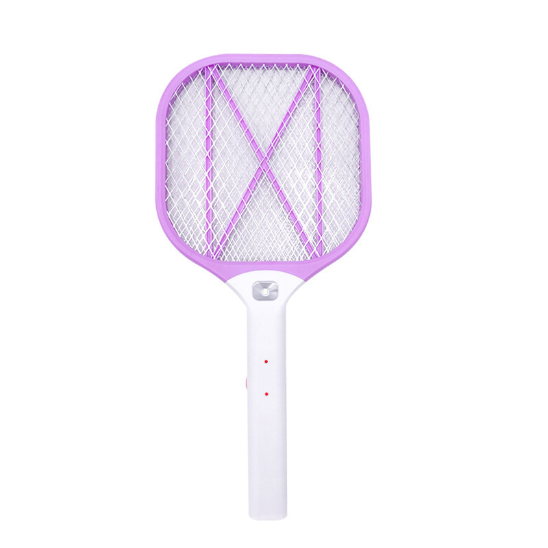 2020 Rechargeable mosquito racket fly swatter pest control insect killer electronic mosquito bat with LED light