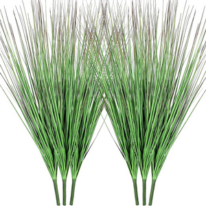 27" Artificial Plants Greenery Wheat Grass for Indoor , UV Resistant Realistic Faux Shrubs Plant Onion Grass