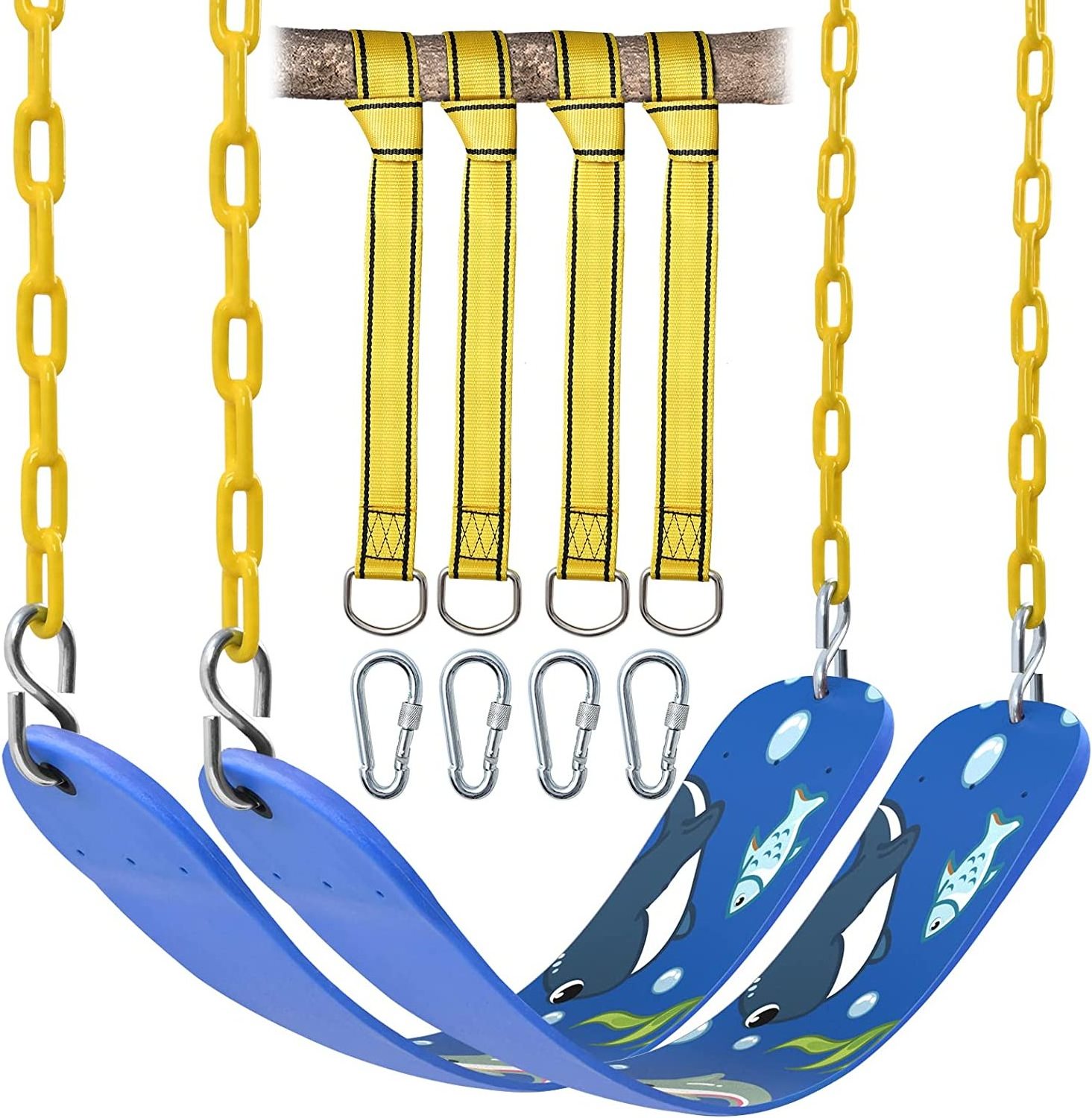 Swing Seat, Heavy Duty Swingset Accessories w/ & Hanging Straps Snap Hooks for Kids Adults