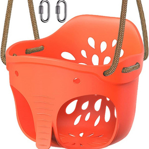 Cute Toddler Swing Seat, High Back Full Bucket Swing Seat with Adjustable Rope, Heavy Duty Infant Toddler Swing Attachment Set