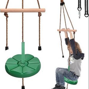 Disc Swing for Kids with Monkey Bars, Replacement Swing for Swing Set Disk Swing Seat Pro with 5ft Adjustable Rope, Carabiner