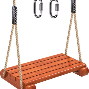 Wooden Swing Seat, Heavy Duty Wood Tree Swing for Adult Kids Playground Swing Sets for Backyard, Indoor Outdoor Flat Swing Seat