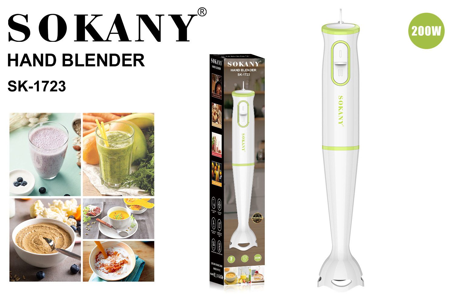 Hand Blender New Design Various Speeds Multi-function Stainless Steel Handheld Portable Blender Immersion Food Chopper