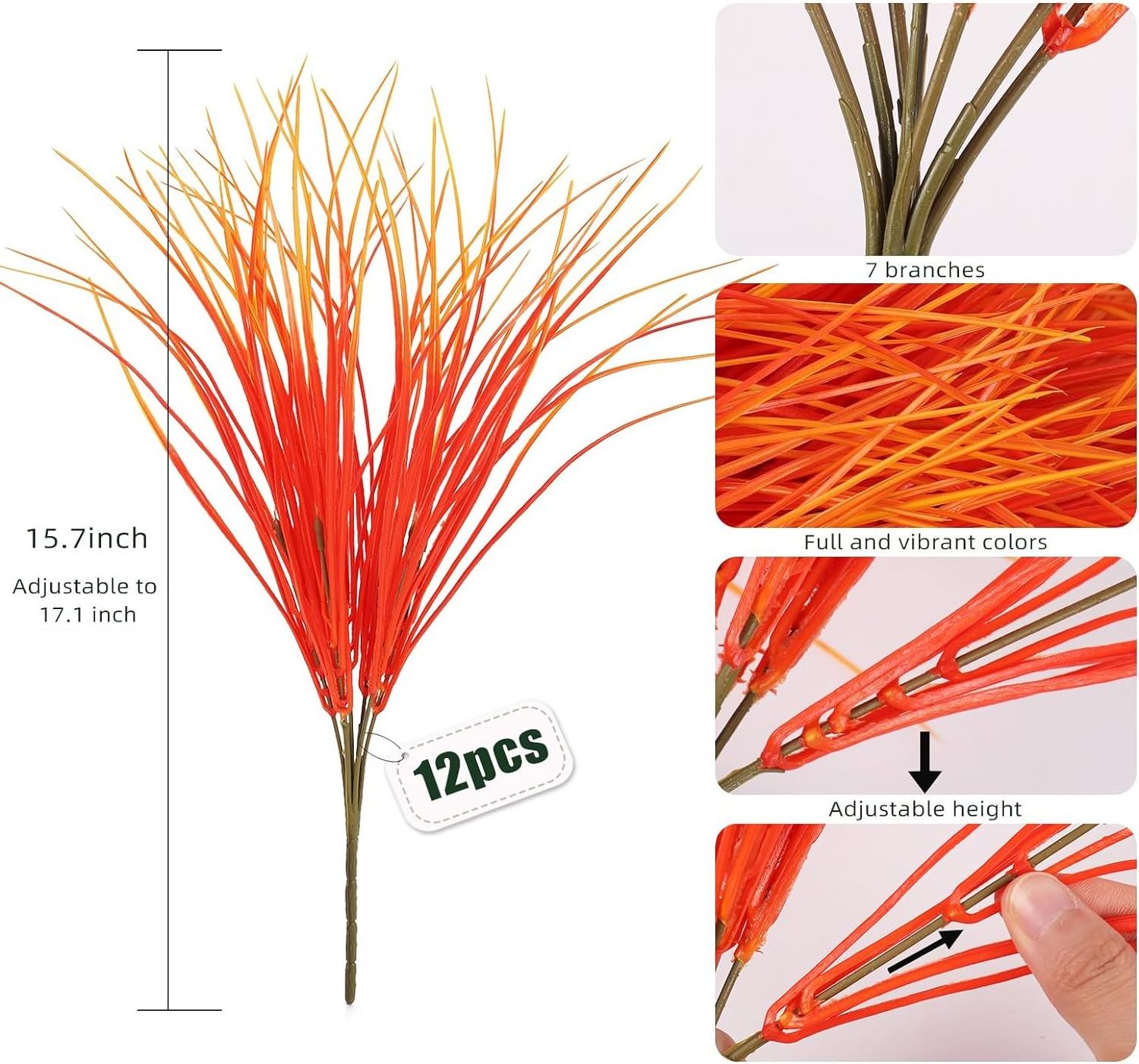 Faux Plant Grass Stems Artificial Monkey Grass Faux Onion Grass Fall Greenery Outdoor Fall Faux Leaves Outdoor Plants Fall