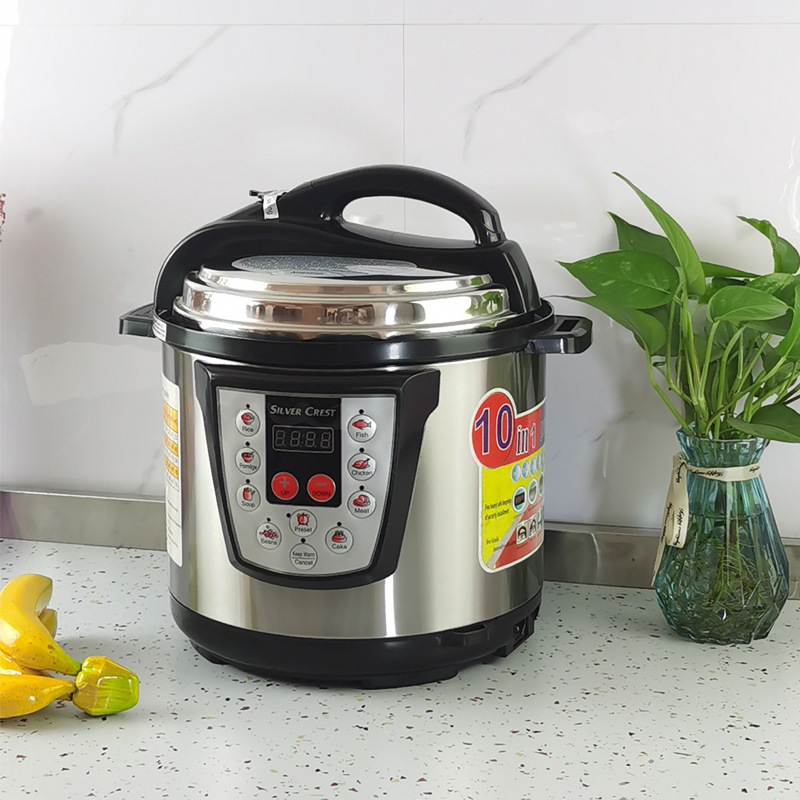 Factory Direct New 6L Silver Crest Non-Stick Coating Inner Pot Household Coocker Electric Pressure Cooker