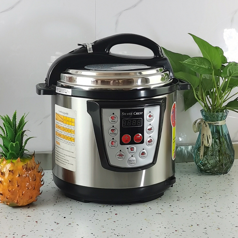 Factory Direct New 6L Silver Crest Non-Stick Coating Inner Pot Household Coocker Electric Pressure Cooker