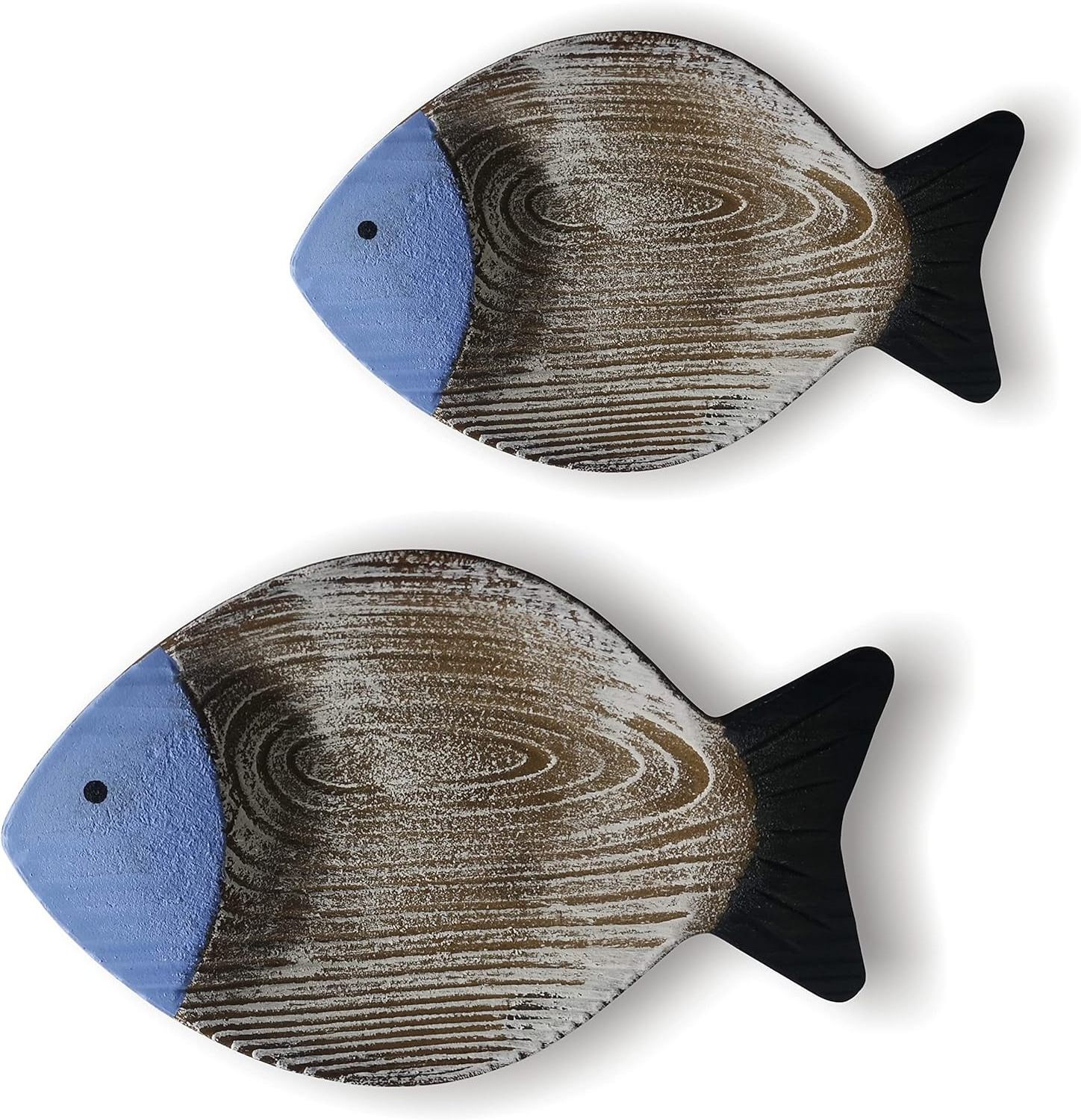 2PC Beach Decor Fish Hanging Wall Art Coastal  Ocean Bathroom Decor Nautical Wall Decor