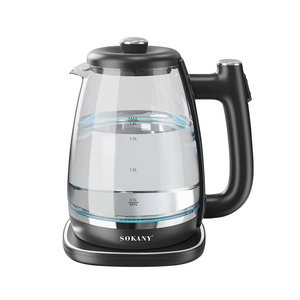 NEW Boil-Dry Protection 220V 1800W 1.8L Clear Glass Electric Tea Kettles for Household Kitchen