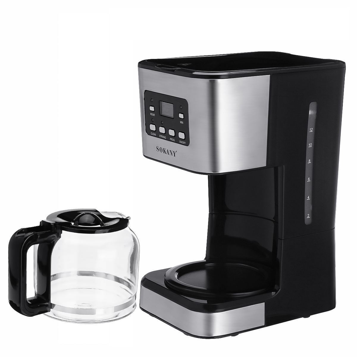 110V 220V 950w Automatic Electric Coffee Machines 12 Cups 1.5L Espresso Foam Coffee Maker