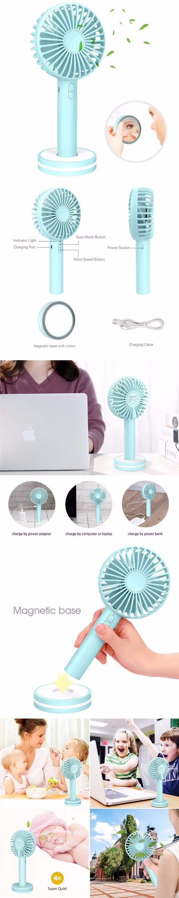 Handheld Misting Fan Rechargeable Battery Operated Fan water spray fan