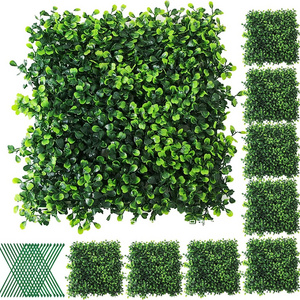 Grass Wall Panels, 8PCS 10x10x2inch Artificial Boxwood Hedges Panels, UV Protected Greenery Backdrop Wall Faux Grass Decor