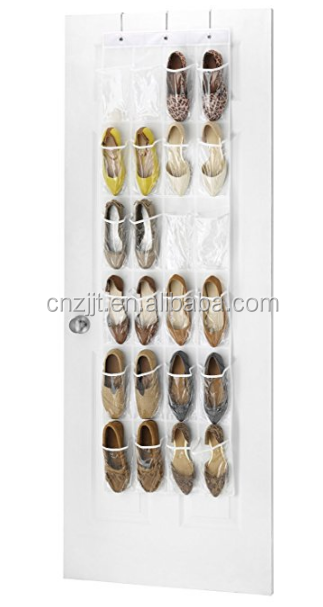 28 Large Clear Over The Door Shoe Rack with Crystal Pockets Hanging Shoe Organizer Storage Shoe Holder for Closet Hanger