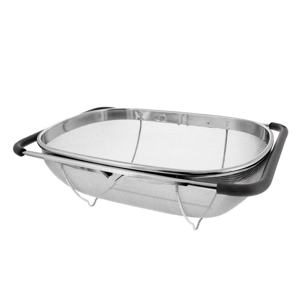 Oval Colander 6 Quart Strainer Basket Premium Quality Over The Sink Stainless Steel with Fine Mesh Eco-friendly