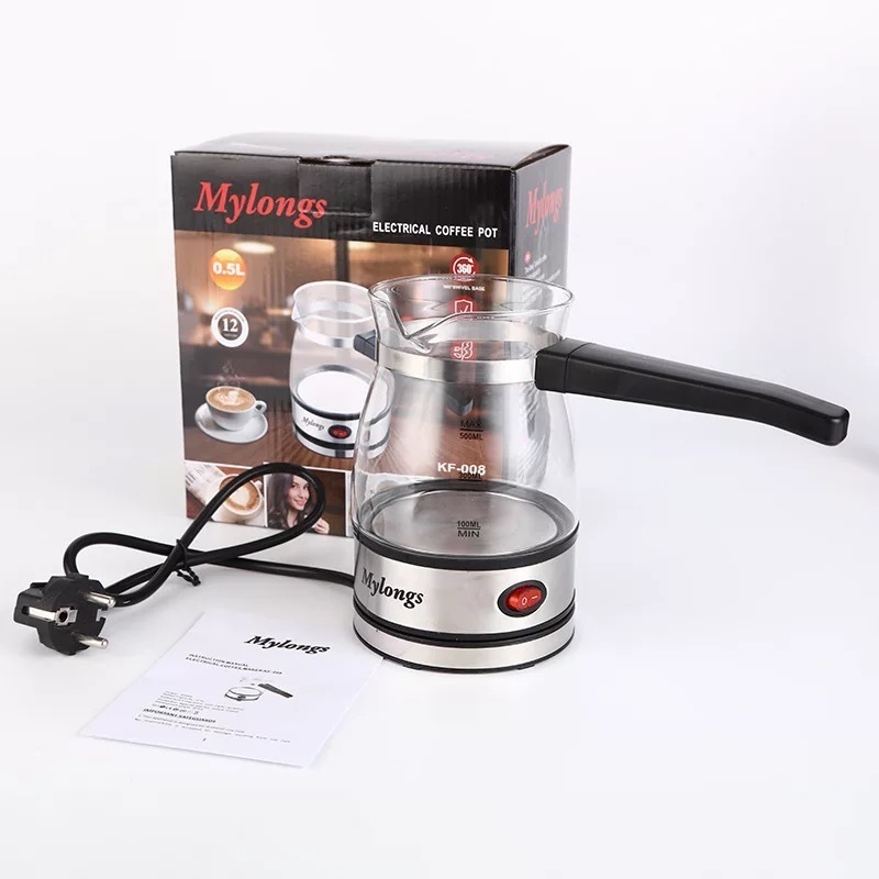 Mylongs transparent glass Coffee Pot Machine Coffee Maker electric turkish coffee kettle