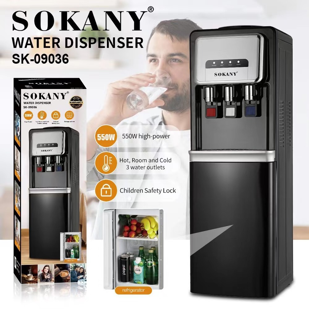 New Design 550w Hot and Cold Compressor Cooling Floor-Standing Water Dispenser with Mini Fridge Refrigerator