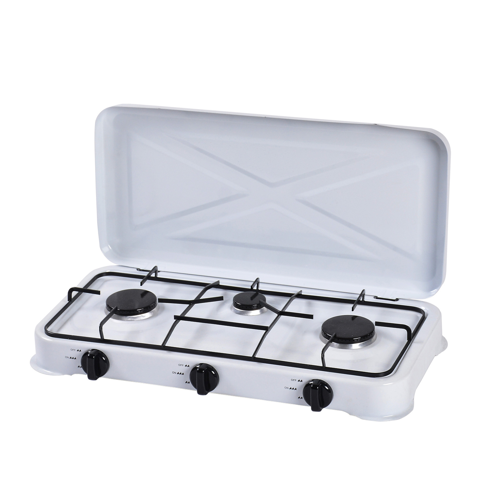 High Quality Durable 3 Burner Electric Ignition Portable Gas Hot Plate Cooking With Cover