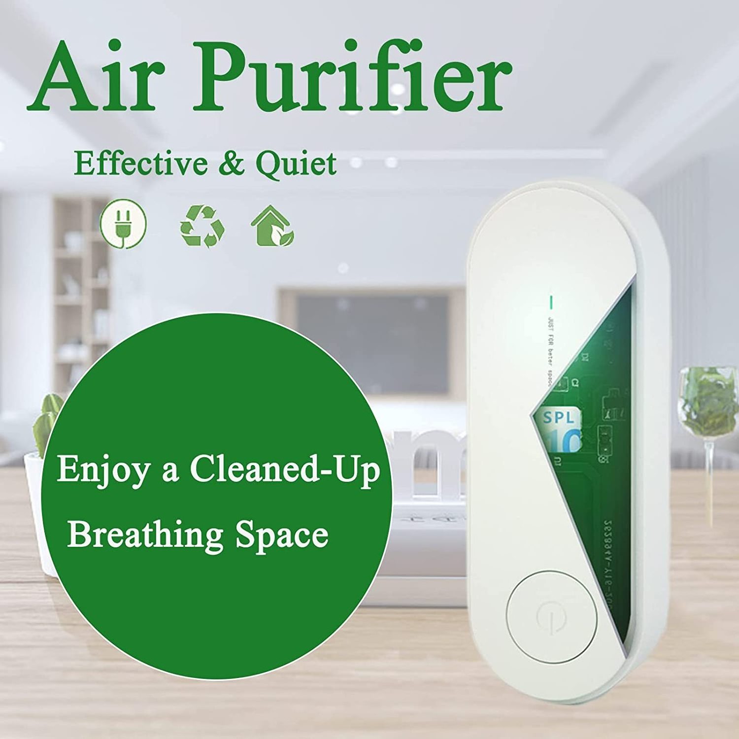 Plug-in Mini Portable Air Purifier for Home & More Suitable for Bedrooms, Toilets, Living Room,bathrooms,closets,hotel,pet room