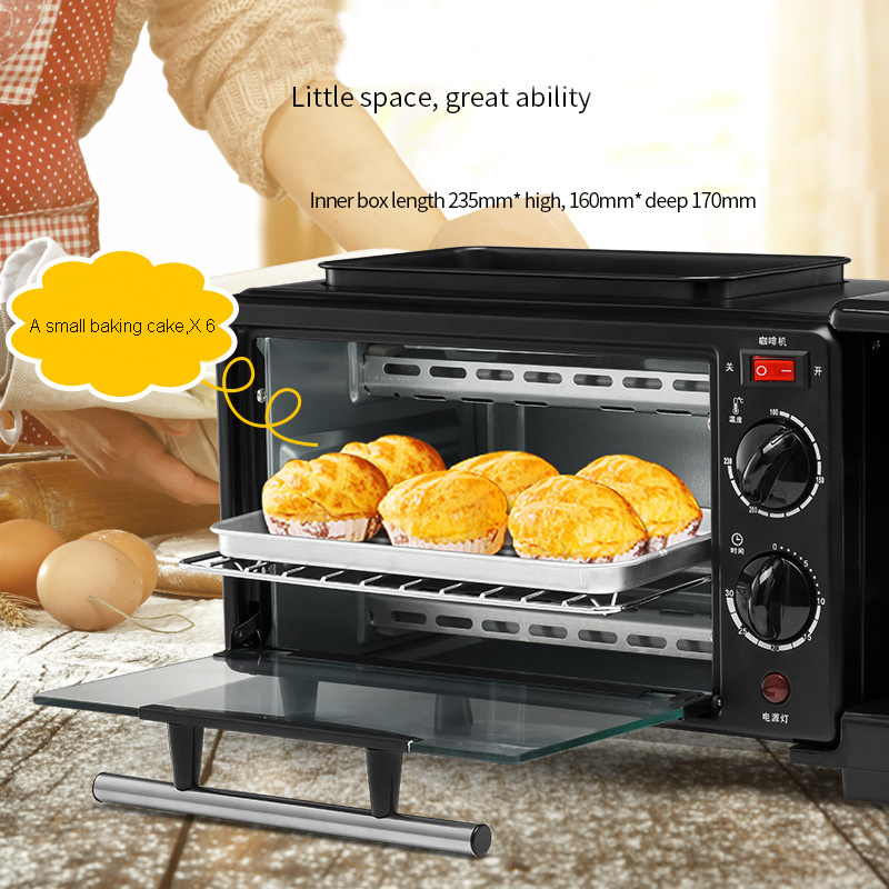 Wholesale Multifunction Coffee maker frying pan mini oven household bread oven frying pan 3 In 1 Electric Breakfast Machine