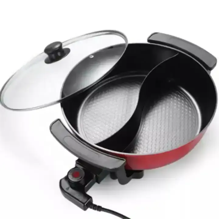 hot selling portable Korean style electric nonstick two-flavor hot pot electric sauce pan