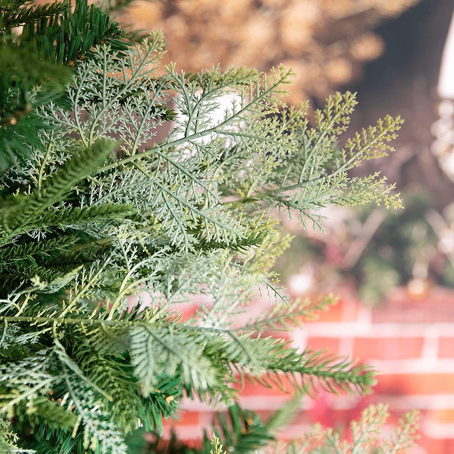 Artificial Pine Branches-13.3x7 Inches Christmas Faux Pine Needles Greenery Leaves-Faux Cedar Pine Twigs Stems Picks