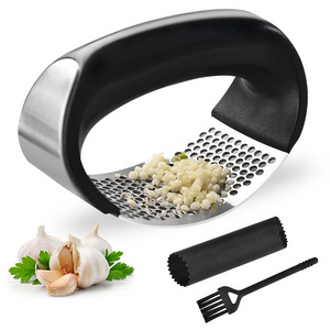 3 piece Set Kitchen Stainless Steel Ginger Rocker Chopper Garlic Crusher Garlic Press