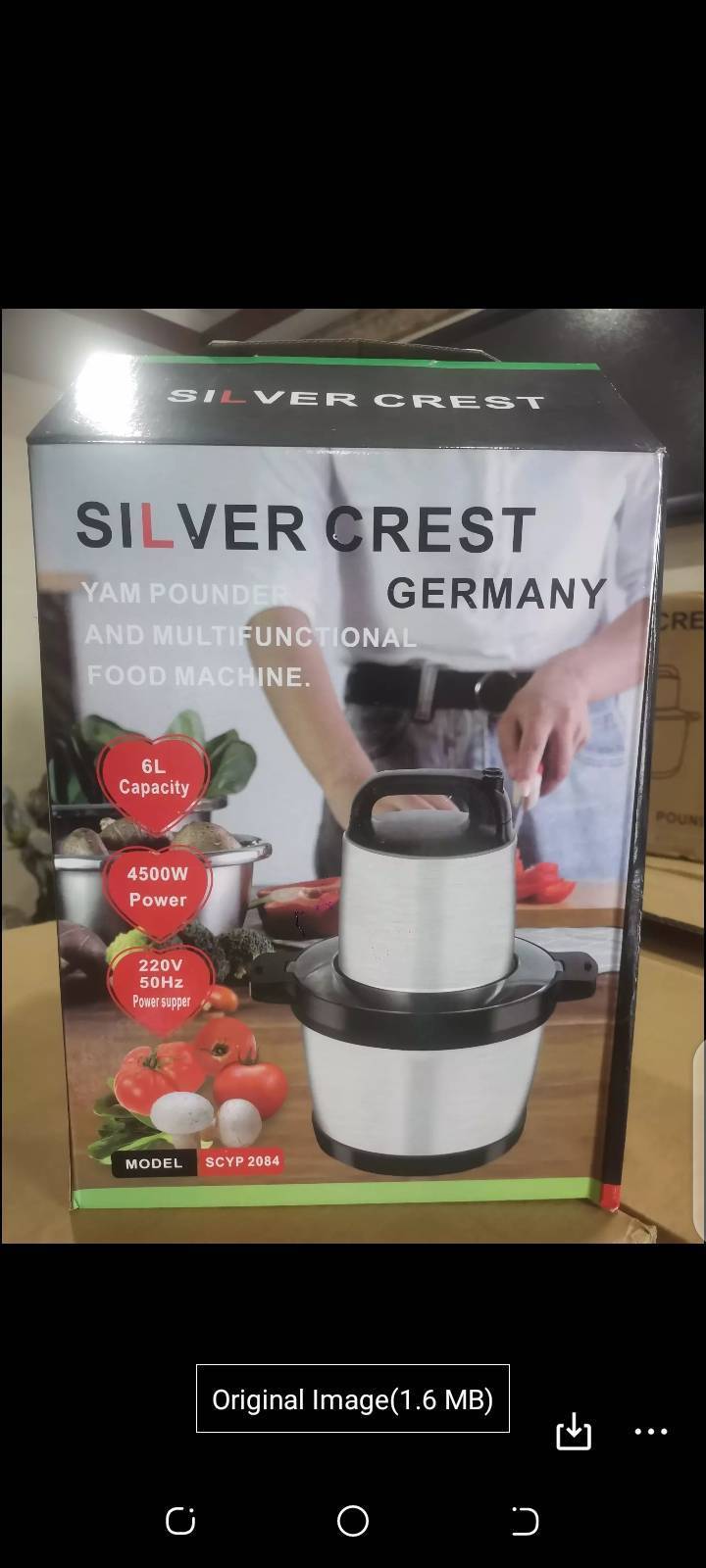 6L 1500w Heavy Duty Silver Crest Yam Pounder Two Speeds Electric Meat Grinder