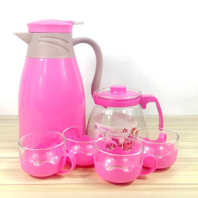 1000ML New product factory direct sales Glass bubble teapot set 6 sets of insulated teapot Take the teapot