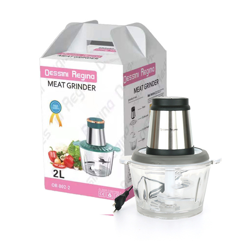 2L Professional Manufacturer Electric Chopper Meat Grinders Food Vegetable Meat Chopper with Glass bowl