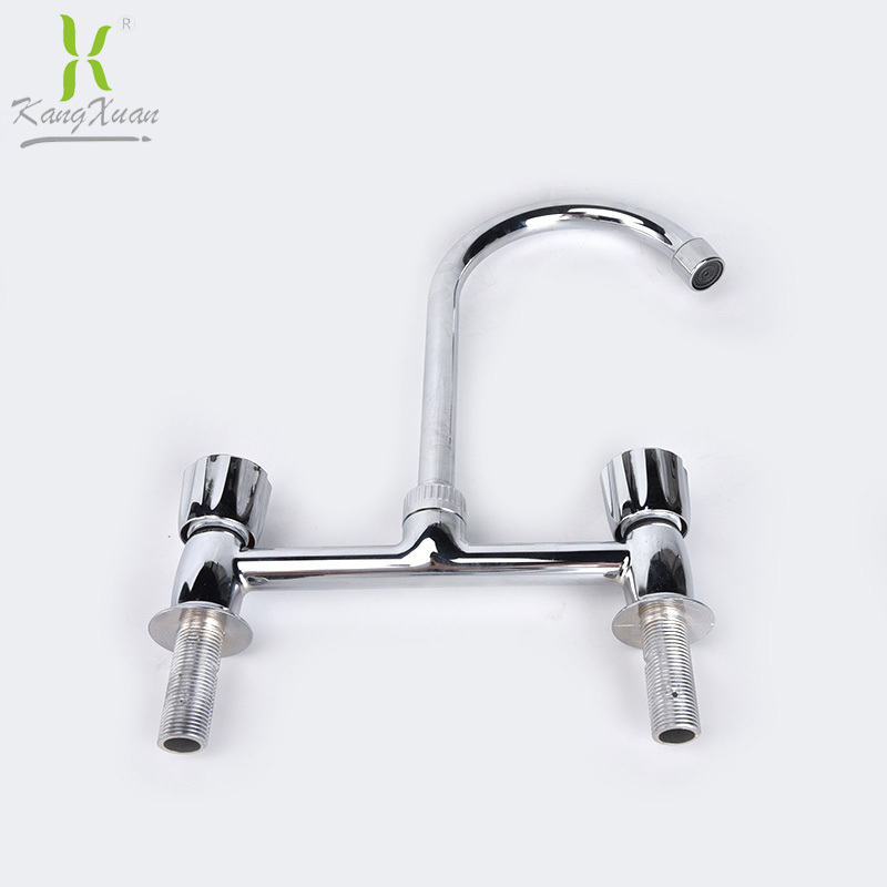 8 inch double handle mixer water long neck taps kitchen faucet with chrome